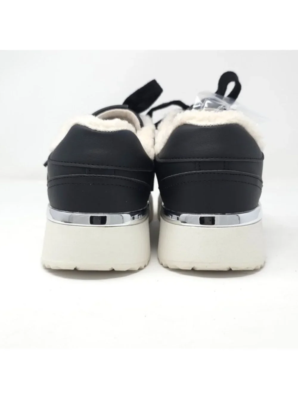 Nine West Black Platform Sneakers with Cream Lined Collar 7M